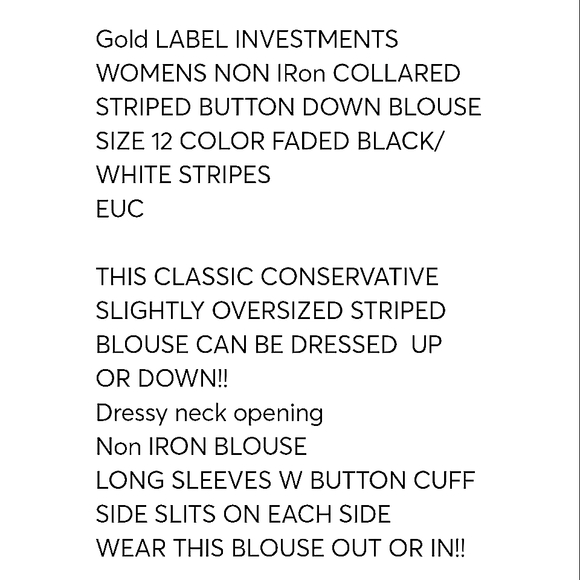 Womens Button Up No Iron Shirt By GOLD LABEL INVESTMENTS - Picture 7 of 8